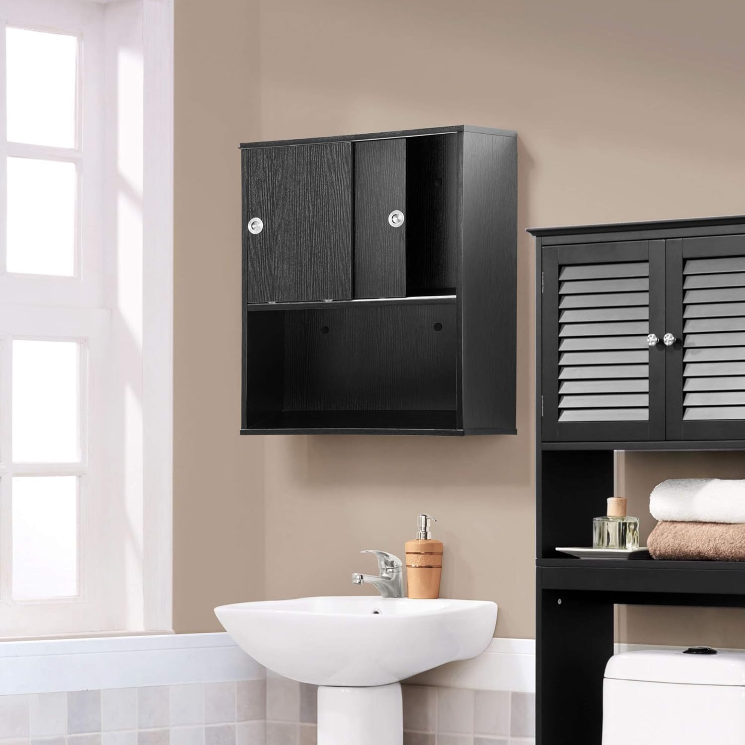 BarberPub Wall Mounted Barber Shampoo Station Storage Cabinet Salon Beauty Spa Equipment 7136: Beauty
