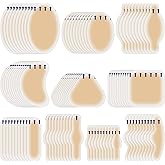 100 Pcs Blister Bandages Pads Gel Hydrocolloid Bandages Waterproof Adhesive Blister Prevention for Feet Heel Fingers Toes Forefoot Blister,10 Size