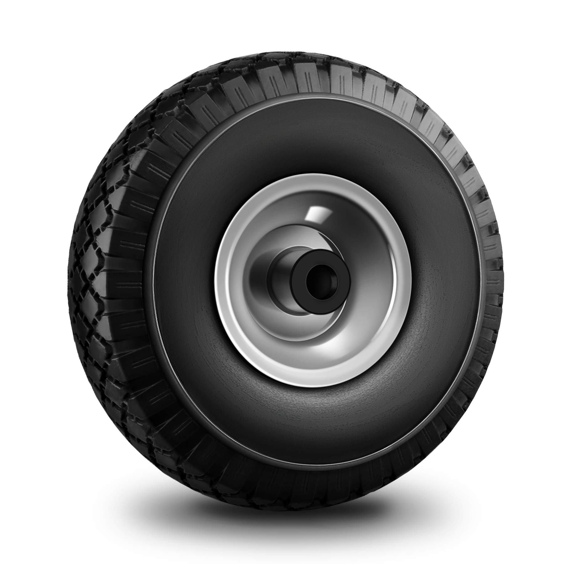 Forever Speed Wheelbarrow Wheel Sack Truck Hand Trolley Cart Wheelbarrow Solid Rubber Wheel Tyre Tires PU Puncture Proof Wheel Black 3.00-4/260 mm Max Load 100 kg