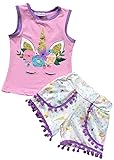 Big Girls' 2 Pieces Top Short Set Magical Unicorn