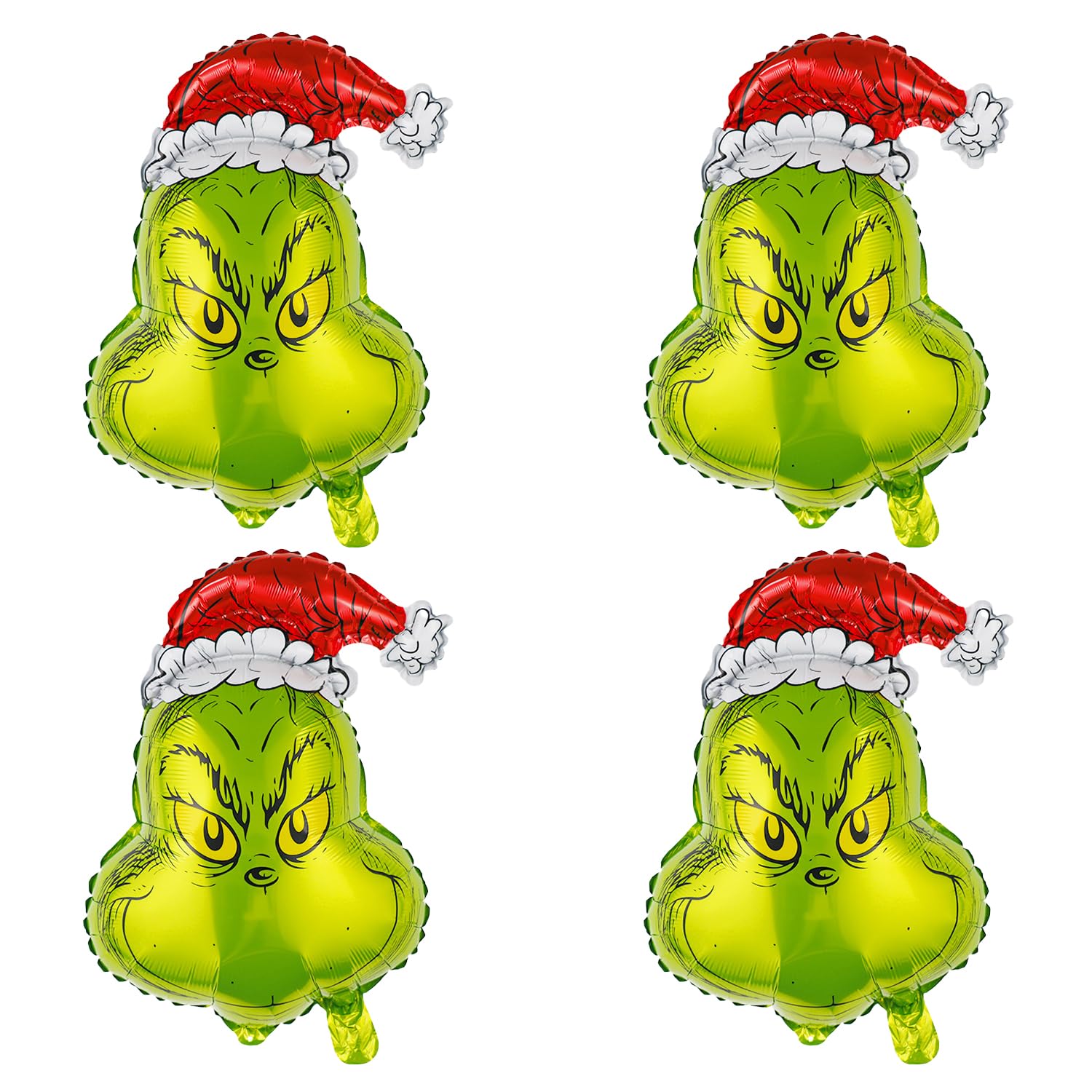 RmKbe 4pcs Green Monster Balloons Merry Christmas Balloons Grinch Design Foil Balloon for Christmas Party Decorations