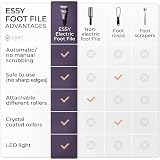 Essy Electric Foot File with 5 Rollers Rechargeable Foot Pedicure Set Purple view 7
