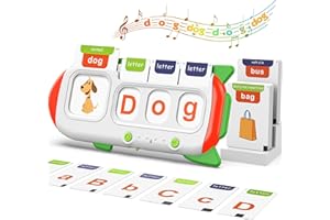 Alphabet Talking Flash Cards for Kids 3+ Years Old, Spelling Games, Teach Kids ABC Letters & Words, Montessori Learning Tools, Combine Words Based on Pictures, for Preschool Boys Girls
