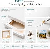 EXERZ 50x60 cm Pre-Stretched Canvas 4 Pack 1.7 cm 280GSM 100% Cotton view 3