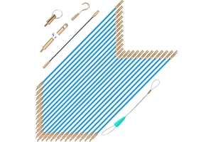 GURADESIGN 32.2FT Fiberglass Running Electrical Wire Cable Glow Rods Wire Pulling, Fish Rods Electrical Kit with 6 Different Attachments and Fish Tape Wire Puller Kit (32, Blue)