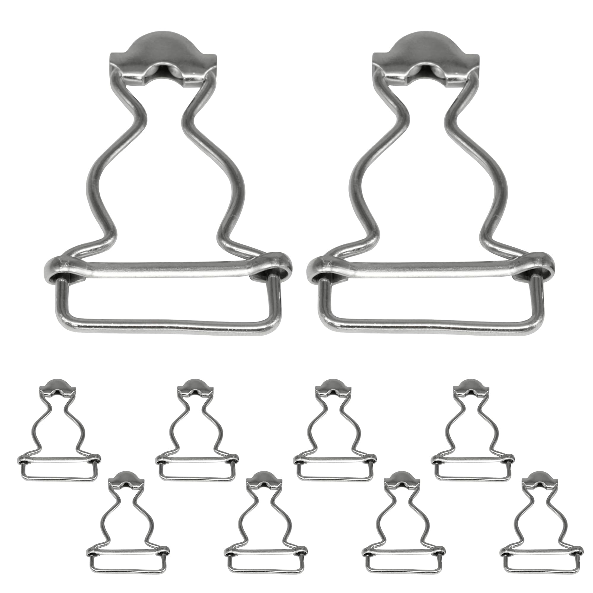 Trimming Shop 30mm Silver Dungaree Buckles – Strong Metal Clip Fasteners for Braces, Bib Overalls, Jumpsuits, Kid’s Clothing, Handbags & DIY Workwear Projects, 10pcs