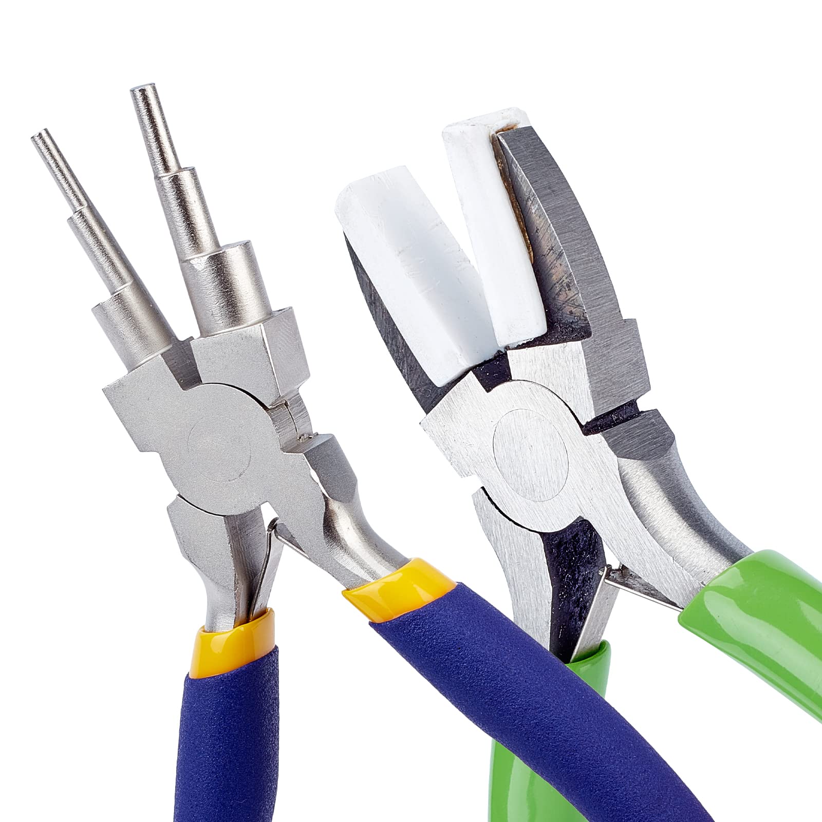 SUNNYCLUE 2 Style Jewelry Pliers Including 6 in 1 Bail Making Pliers Jewelry Bail Pliers & 5inch Nylon Nose Pliers for Jewelry Making Beading Looping Shaping Wire DIY Crafts