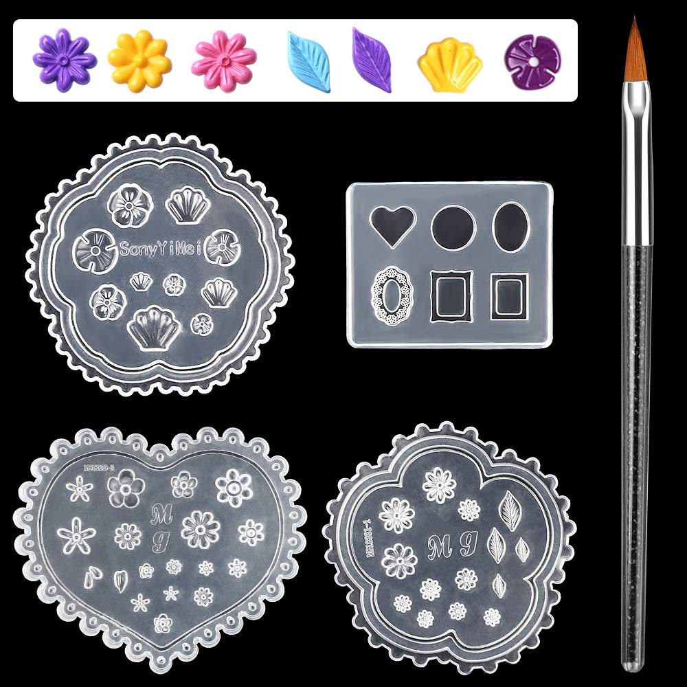 Yblntek Resin Jewelry Molds, 3 Large Silicone Clear Casting Molds with Stir Sticks, Dropper and Funnel DIY Craft Gift Making for Multi-faceted Diamond Stone