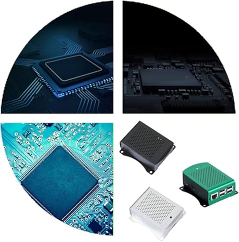 para Raspberry Pi 3 Modelo B + Caja de Aluminio con Ventilador Caja de Metal Plata Verde Negro Caja RPI 3 Caja para Raspberry Pi - Plata