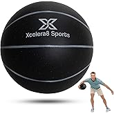 Xcelera8 Sports Silent Basketball Size 7 (29.5”) | Grooved Airless Indoor Basketball Quiet Dribbling Indoor Training | Dribble Dream Silent Soundless Basket Ball | Upgraded - Better Grip and Bounce