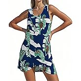 Beach Vacation Clothes for Women Swimsuit Coverup for Women Beach Fashion Eyelet Sleeveless Twisted Mini Dress