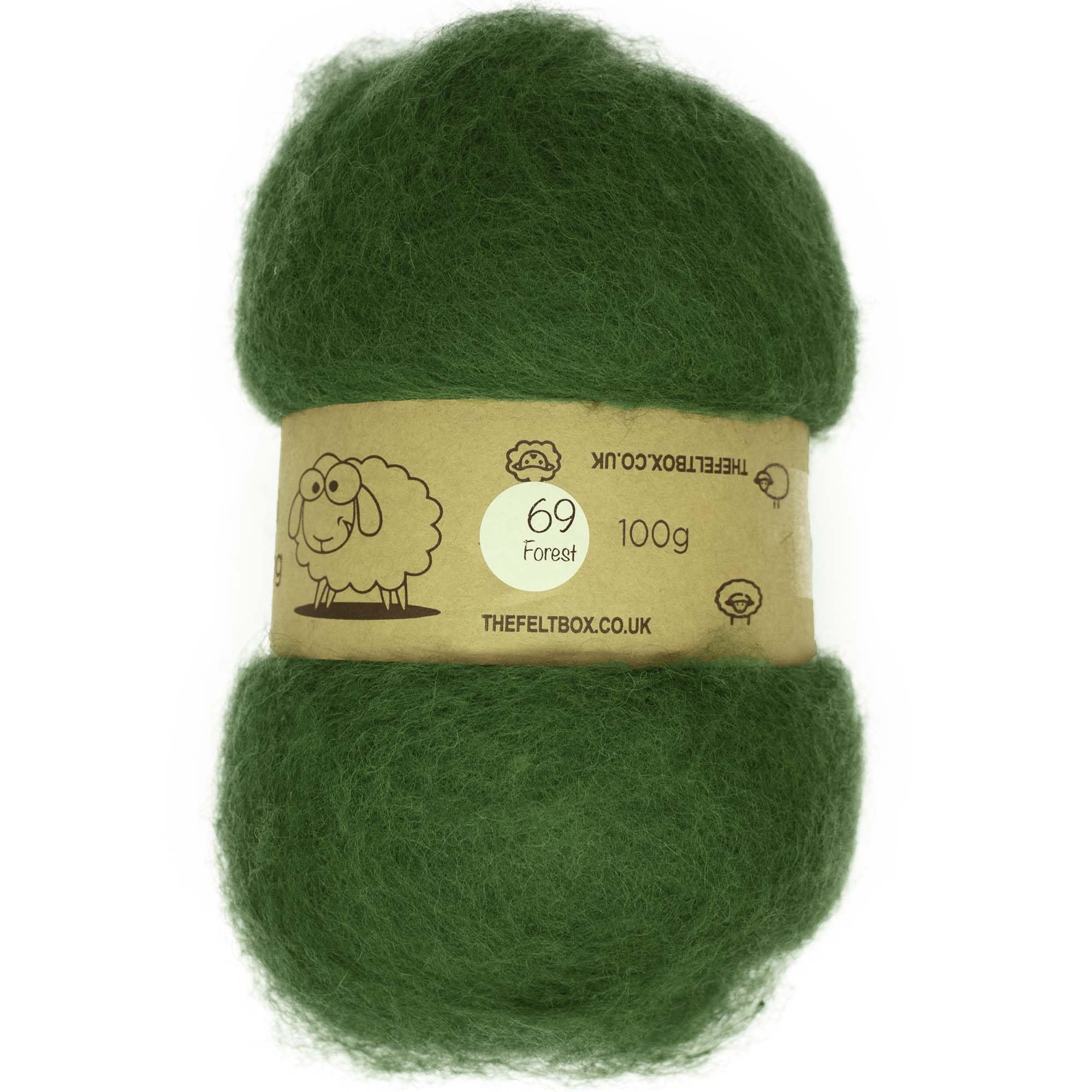 Carded Felting Batt – Forest Green #69 – 100g (3.5oz) for Needle, Wet & Core Use – The Felt Box