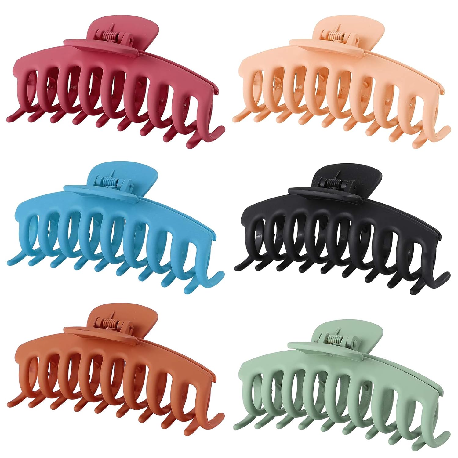 Tyfthui 6 Pcs Hair Claw Clips for Women Nonslip Hair Clips for Women and Girls, Strong Hold for Thin/Thick Hair Fashion Hair Styling Accessories (Multi-colored B) : Beauty