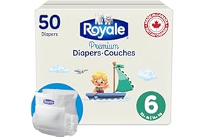 Royale Premium Diapers, Size 6 (35+ lb), 50 Count, Disposable Baby Diapers