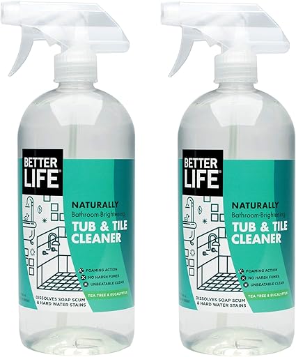 Better Life Natural Tub and Tile Cleaner, Tea Tree and Eucalyptus, 32 Fl Oz (Pack of 2)