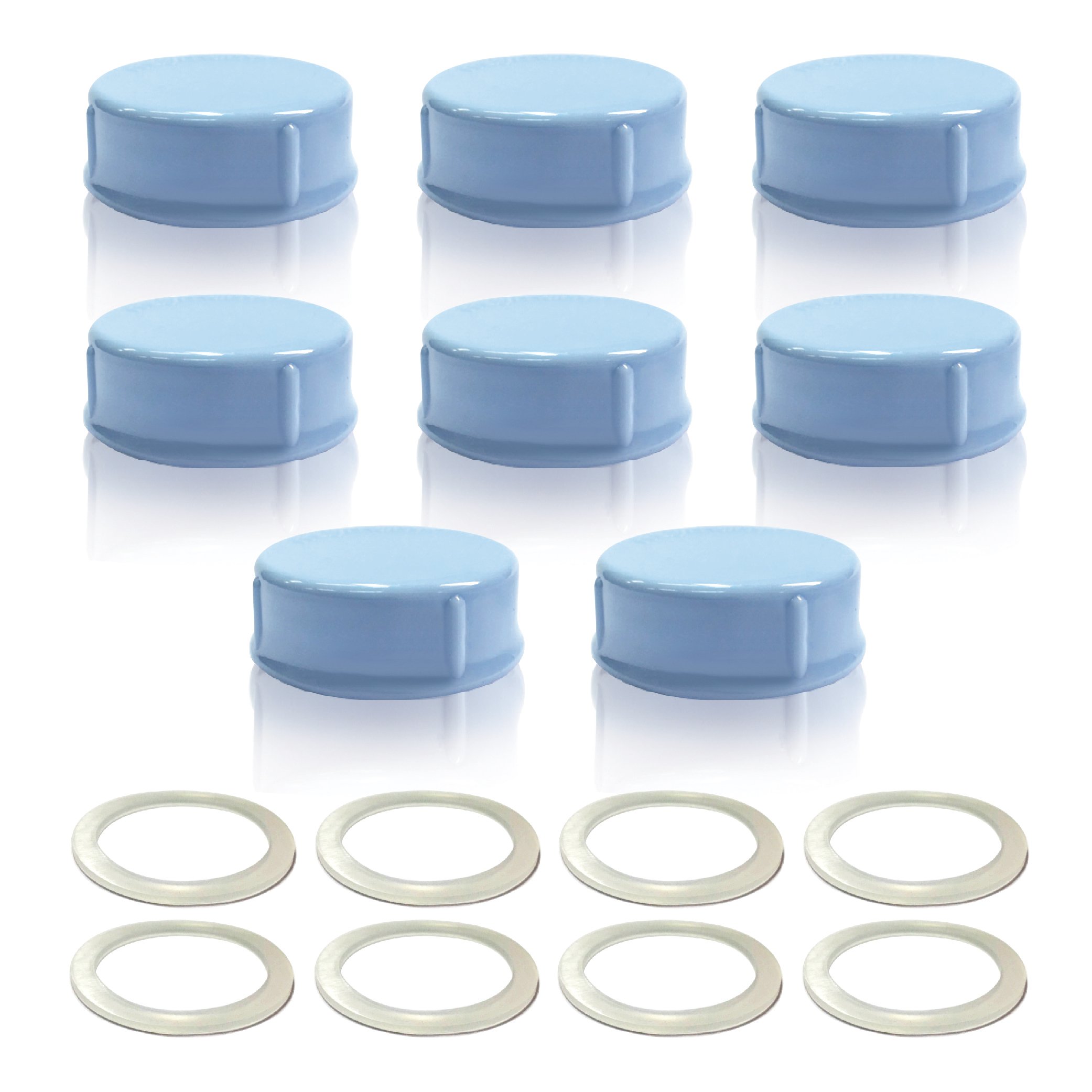 Maymom Solid Lids with Sealing Ring for Standard Sized Bottles; 8pc