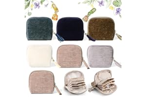 Mini Jewelry Travel Case, Portable Travel Jewelry Case Organizer, Soft Velvet Jewelry Storage Pouch, Five Compartments with A