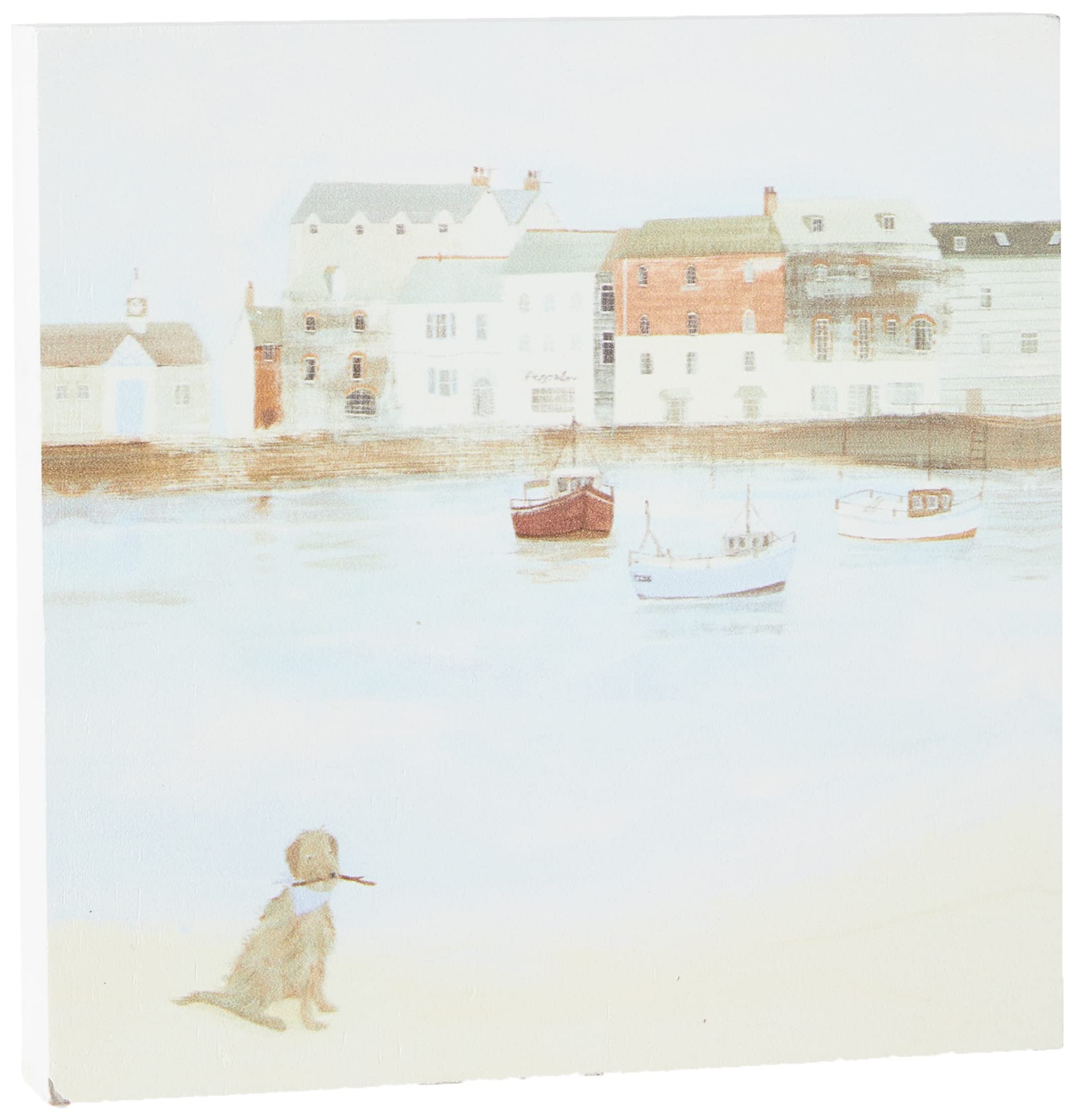 Hannah Cole Cornish Sea Dog Wooden Wall Art, Multi-Colour, 20 x 20 cm