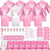 Coume 48 Pcs Women Birthday Robe Birthday Queen Squad Robe Sunglasses Scrunchie Headbands Comb Bag for Spa Party