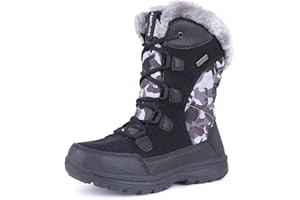 FANTURE Women's Waterproof Mid-Calf Snow Boot | Winter Thinsulate Insulation Warm Fur Lined | Anti-Slip & Lace Up Closure Cold Weather Boots U420WGLBY-20240712