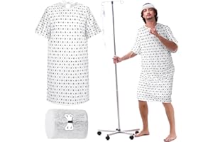 Cozypower Unisex Hospital Gowns Patient Gowns Funny Halloween Cosplay Costumes Halloween Dress up Party Medical Themed Events