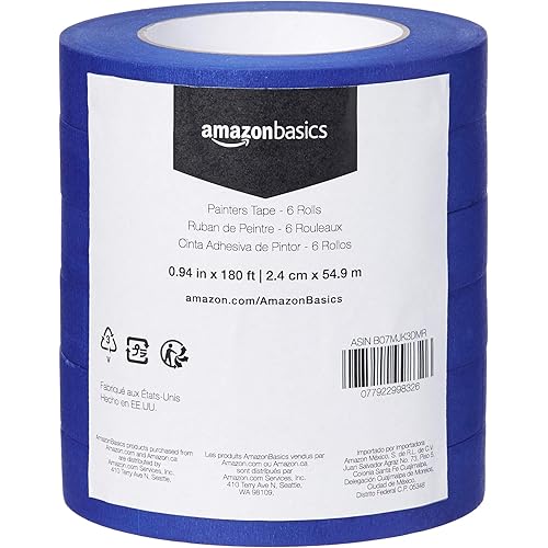Amazon Basics Painters Tape, .94" x 180', 6 Rolls