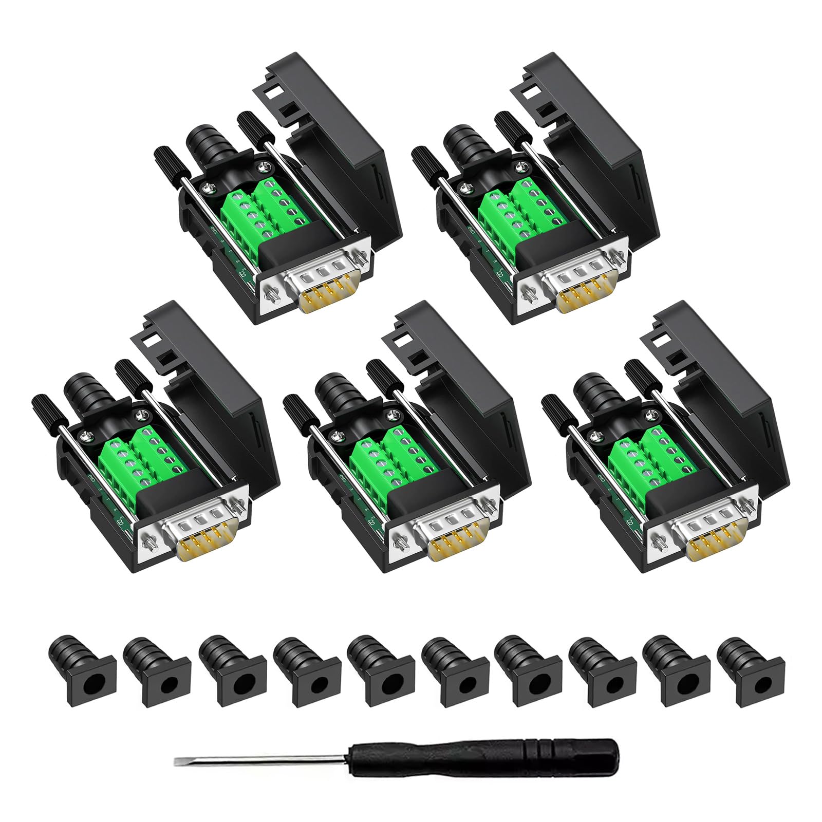 Connector DB9 RS232 D-SUB Serial Adapters (5 PCS Male Adapter)