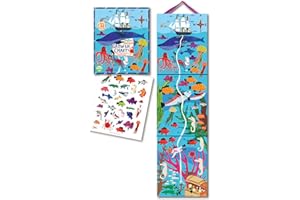 eeBoo: Big Blue Whale Growth Chart, A Colorful Classic Growth Chart Reveals Measurements in Inches and Centimeters, 33 Different Stickers to Mark Certain Occasions, Allows for 2 Plus Players