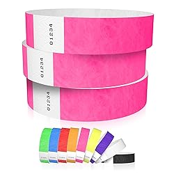 600 WristCo Neon Pink Tyvek Wristbands for Events