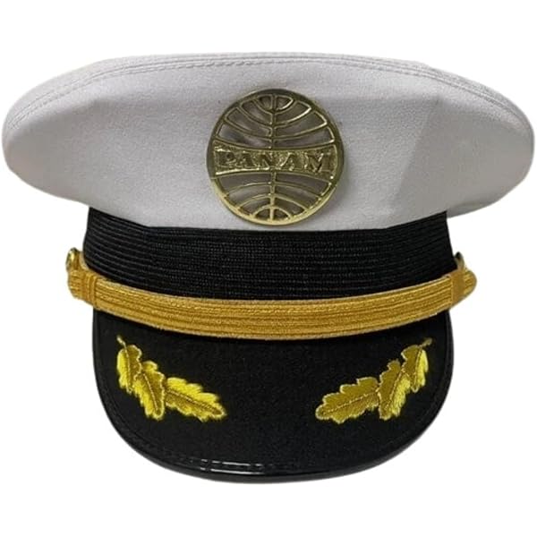 Amazon.com: Pan Am Airlines Captain Hat, White and Black Pilot Cap