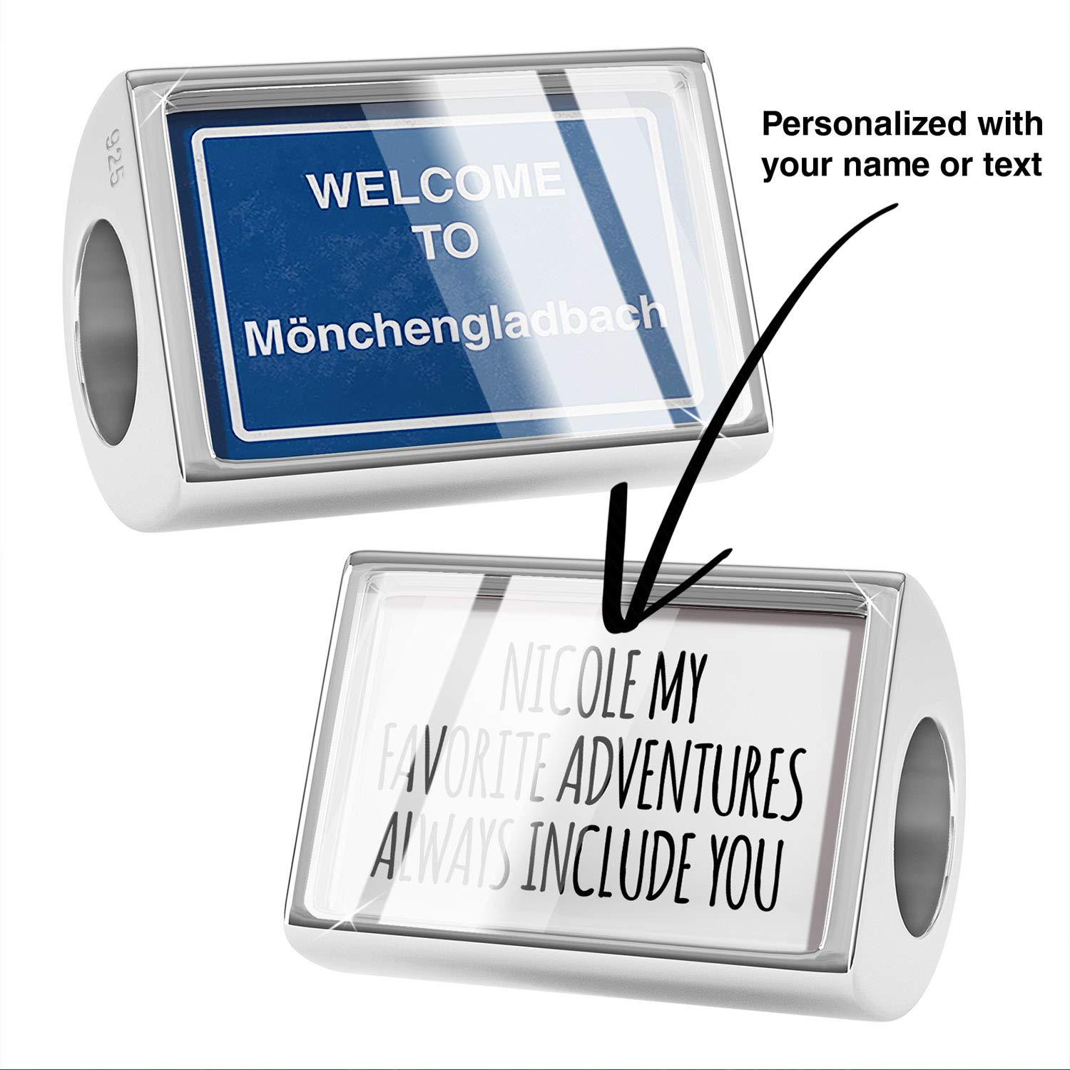 Charms Charm Bracelets Neonblond Custom Charm Sign Welcome To Mi Snchengladbach 925 Sterling Silver Bead Jewelry