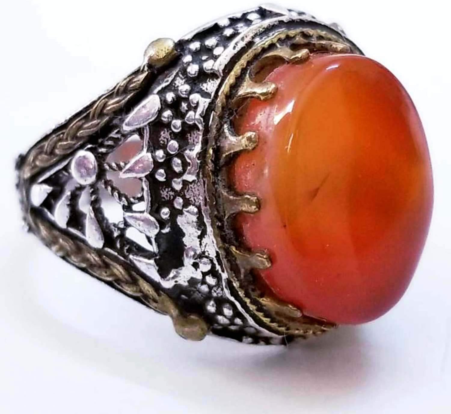man ring all sizes men gift oval red agate silver stone heavy ring gem man ring 925 sterling silver ottoman turkey style عقيق احمر