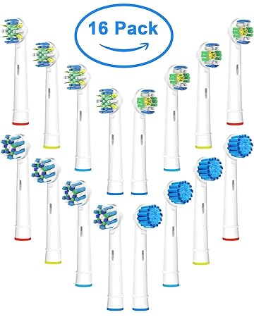 Amazon Com Replacement Brush Heads Compatible With Oral B Braun Electric Toothbrush Sensitive Gum Care 16 Count Refills Includes 4 Sensitive Clean 4 Floss Action 4 Crossaction 4 3d White Beauty