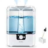 CHIVALZ Humidifiers for Bedroom Large Room, 6L Cool Mist Top Fill Humidifier with Essential Oil Diffuser, 26dB Quiet Ultrasonic Humidifier for Baby Nursery Plants, 50H Runtime Night Light 1 Pack White