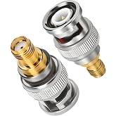 Togconn SMA to BNC Adapter 2 Pack, SMA Female to BNC Male RF Coax Antenna Coupler Extension Convertor Connector Low Loss for RF Applications/Wireless LAN Devices/Wi-Fi Radios External Antenna