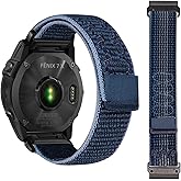 RoYiio Nylon Band for Garmin Fenix 8 Pro 47mm 51mm/Quatix 8/Tactix 8/Enduro 3/Fenix E/Epix 2/Marq Series/Approach S62 S60 Strap Comfortable Breathable Sport Replacement Wristband (QuickFit 22mm/26mm)