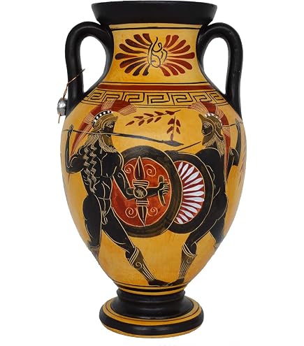 Talos Artifacts Petit Vase Kylix Noir – Céramique Grecque Antique (Guerre De Troie, 21 Cm)