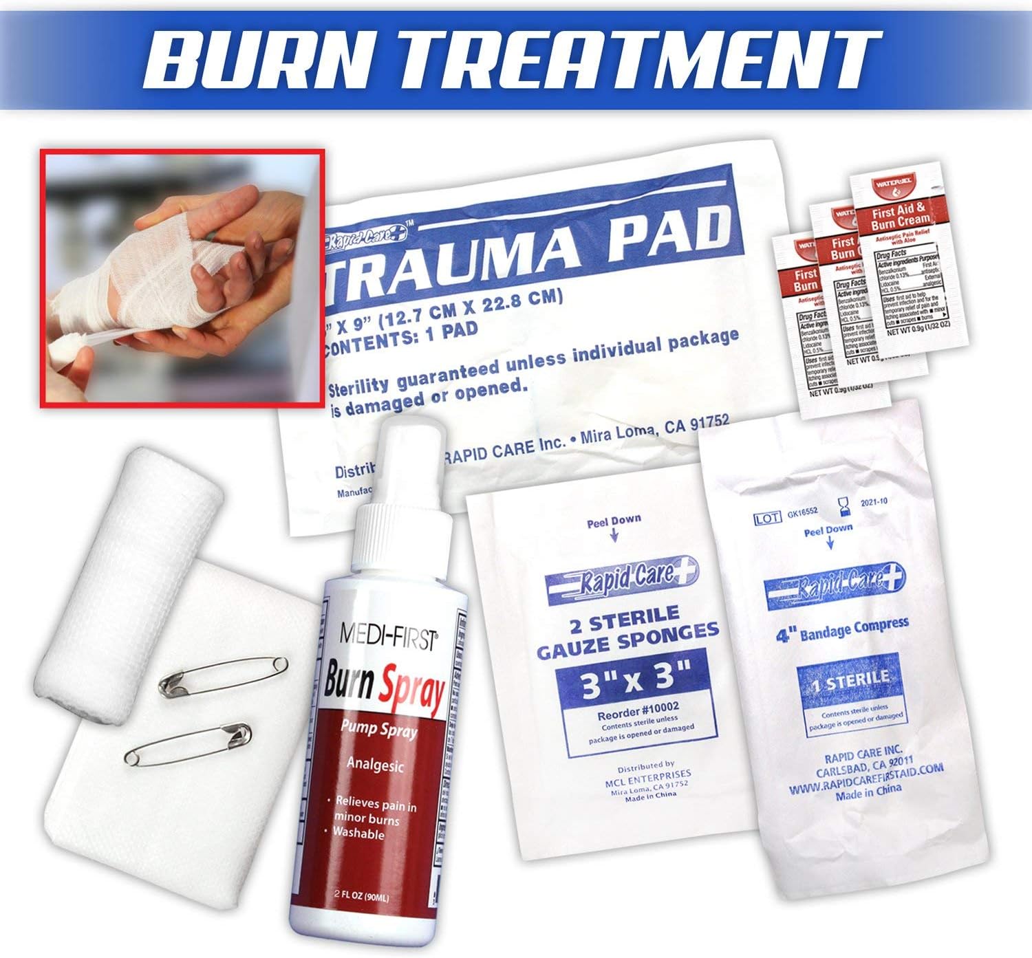 Rapid Care First Aid 80094 3 Shelf ANSI/OSHA Compliant All Purpose First Aid Cabinet, Wall Mountable, 800 Pieces: Home Improvement