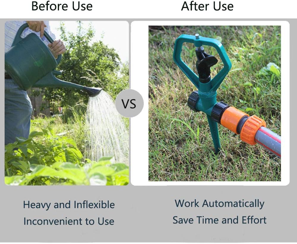 YOCAGO Lawn Garden Sprinklers, 360 Degree Automatically Rotating Sprinkler for Garden Yard Water Sprayer Irrigation System - 4 PCS : Garden & Outdoor