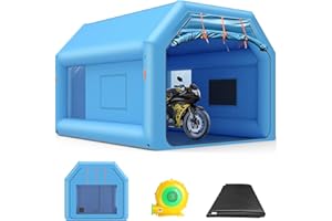 ZIZIELLA Inflatable Paint Booth Portable Spray Tent 13 x 10 x 9 FT Inflatable Blow Up Paint Booth Tent with Air Filter System & Blower for DIY Spray Car Truck Motorcycle Garage Auto Part Painting