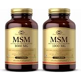 Solgar MSM 1000 mg - 120 Tablets, Pack of 2 - Supports Joints &amp; Connective Tissue - Non-GMO, Vegan, Gluten Free, Dairy Free, Kosher - 240 Total Servings