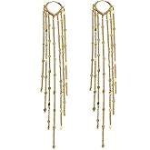 ASOQOLA Long Tassel Dangle Drop Earrings for Woman Tassel Dangling Earrings 925 Silver Chandelie dangling earring for Prom Fashion Jewelry