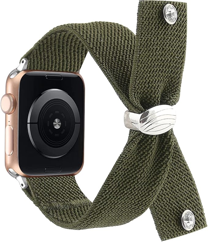 Stretchy Nylon Solo Loop Bands Compatible with Apple Watch 38mm 40mm
