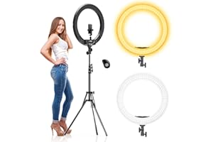 IVISII Ring Light Kit - 19"/48.5cm Outer 60W 3000k-5800k Bi-Color Ring Light with Tripod Stand, Carrying Bag - Perfect for Camera, Smartphone, YouTube, TikTok, Vlogging, and Self-Portrait Shooting