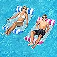 FUNNYTA 2 Pack Water Hammock, 4-in-1 Multi-Portable Water Pool Float Hammock (Saddle, Lounge Chair, Hammock and Drifter) for 