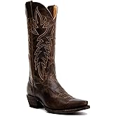 STALOV Cowboy Boots for Women Embroidered Chunky Heel Mid Calf Pointed Toe Pull On Western Fashion Cowgirl Boot
