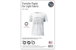 NuFun Activities Inkjet Printable Iron-On Heat TShirt Transfer Paper 11x17 (50, Light Fabrics)
