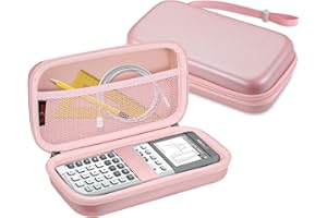 SKYREH Graphing Calculator Carrying Case for TI-84 Plus CE, Hard EVA Shockproof Protective Case for Texas Instruments TI-84 Plus CE/TI-83 Plus CE/TI-Nspire CX II CAS/Tl-Nspire-CX-ll (Rose Gold)