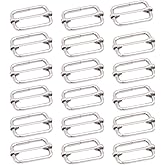 KINJOEK 100 Pieces 1 Inch 25mm Tri-Glide Slide Buckles, Adjustable Metal Webbing Strap Buckle Fasteners for Backpack, Dog Collars, Purses and Bags Making, Silver