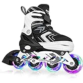 Nattork Inline Skates for Kids Girls Boys with Full Light Up Wheels,Adjustable Safe Durable Inline Skates,Outdoor Roller Skates for Girls Boys Youth Beginners